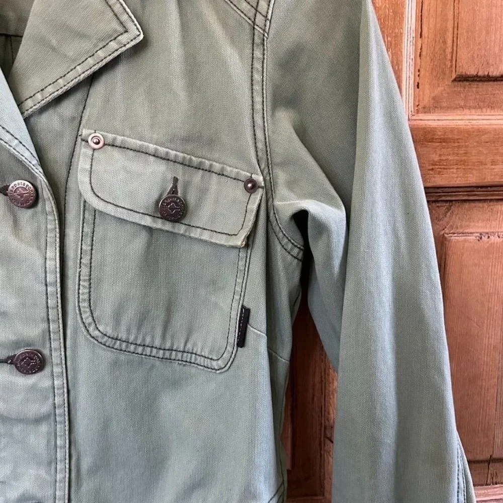 Patagonia XS Green Button Front Jacket Organic Cotton Broken Twill‎ Jacket